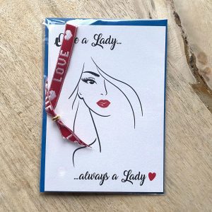 Luxe kaart met armbandje - Once a Lady...